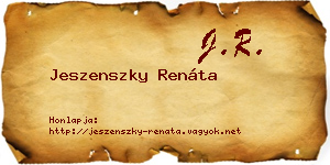 Jeszenszky Renáta névjegykártya